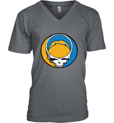 Los Angeles Chargers Grateful Dead Steal Your Face NFL Football Mens V-Neck T-Shirt Mens V-Neck T-Shirt - VeigarTee