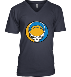 Los Angeles Chargers Grateful Dead Steal Your Face NFL Football Mens V-Neck T-Shirt