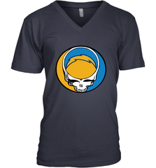 Los Angeles Chargers Grateful Dead Steal Your Face NFL Football Mens V-Neck T-Shirt Mens V-Neck T-Shirt - VeigarTee