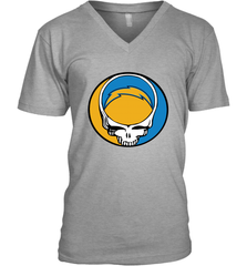 Los Angeles Chargers Grateful Dead Steal Your Face NFL Football Mens V-Neck T-Shirt Mens V-Neck T-Shirt - VeigarTee