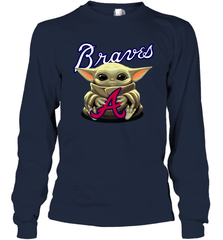 Baby Yoda Hugs Loves The Atlanta Braves Baseball Adult Long Sleeve T-Shirt Adult Long Sleeve T-Shirt - VeigarTee