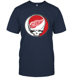 Detroit Red Wings Grateful Dead Steal Your Face Hockey NHL Mens T-Shirt