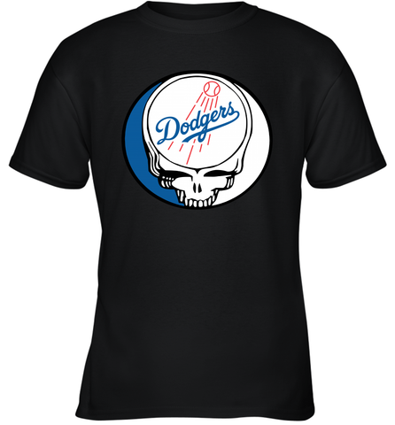 Los Angeles Dodgers Grateful Dead Steal Your Face Baseball Youth T-Shirt Youth T-Shirt / Black / XS Youth T-Shirt - VeigarTee