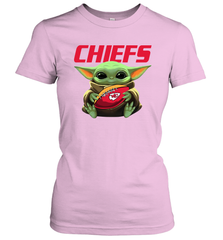 Baby Yoda Loves The Kansas City Chiefs Star Wars Baby Yoda Hugs Chiefs NFL Womens T-Shirt Womens T-Shirt - VeigarTee