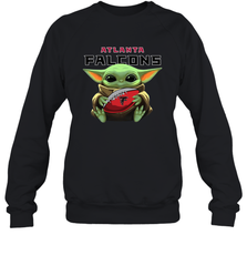 Baby Yoda Loves The Atlanta Falcons Star Wars Baby Yoda Hugs Falcons NFL Adult Sweatshirt Adult Sweatshirt - VeigarTee