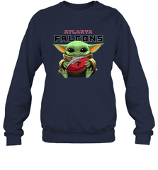 Baby Yoda Loves The Atlanta Falcons Star Wars Baby Yoda Hugs Falcons NFL Adult Sweatshirt Adult Sweatshirt - VeigarTee