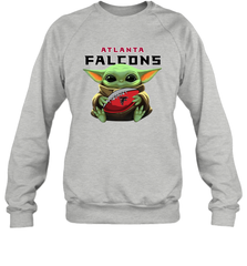 Baby Yoda Loves The Atlanta Falcons Star Wars Baby Yoda Hugs Falcons NFL Adult Sweatshirt Adult Sweatshirt - VeigarTee