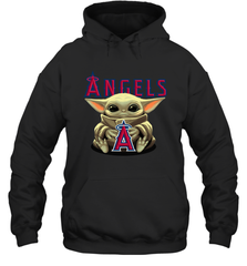 Baby Yoda Hugs Loves The Los Angeles Angels Baseball Adult Hoodie Sweatshirt Adult Hoodie Sweatshirt - VeigarTee