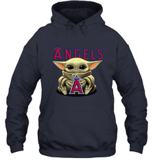Baby Yoda Hugs Loves The Los Angeles Angels Baseball Adult Hoodie Sweatshirt Adult Hoodie Sweatshirt - VeigarTee
