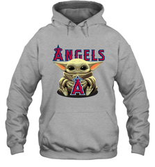 Baby Yoda Hugs Loves The Los Angeles Angels Baseball Adult Hoodie Sweatshirt Adult Hoodie Sweatshirt - VeigarTee