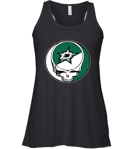 Dallas Stars Grateful Dead Steal Your Face Hockey NHL Womens Racerback Tank Top Womens Racerback Tank Top / Black / XS Womens Racerback Tank Top - VeigarTee