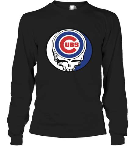 Chicago Cubs Grateful Dead Steal Your Face Baseball Adult Long Sleeve T-Shirt Adult Long Sleeve T-Shirt / Black / S Adult Long Sleeve T-Shirt - VeigarTee
