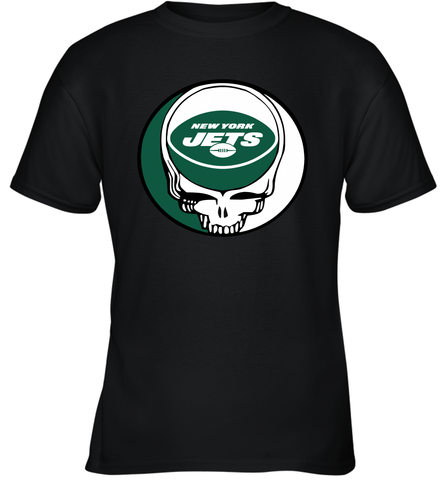 New York Jets Grateful Dead Steal Your Face NFL Football Youth T-Shirt Youth T-Shirt / Black / XS Youth T-Shirt - VeigarTee