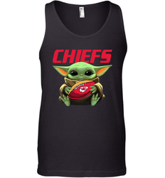 Baby Yoda Loves The Kansas City Chiefs Star Wars Baby Yoda Hugs Chiefs NFL Mens Tank Top