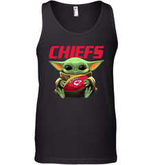 Baby Yoda Loves The Kansas City Chiefs Star Wars Baby Yoda Hugs Chiefs NFL Mens Tank Top Mens Tank Top - VeigarTee