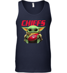 Baby Yoda Loves The Kansas City Chiefs Star Wars Baby Yoda Hugs Chiefs NFL Mens Tank Top Mens Tank Top - VeigarTee