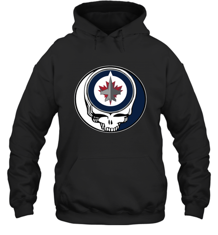 Winnipeg Jets Grateful Dead Steal Your Face Hockey NHL Adult Hoodie Sweatshirt Adult Hoodie Sweatshirt / Black / S Adult Hoodie Sweatshirt - VeigarTee