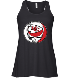 Kansas City Chiefs Grateful Dead Steal Your Face NFL Football Womens Racerback Tank Top