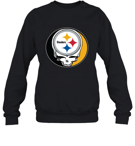 Pittsburgh Steelers Grateful Dead Steal Your Face NFL Football Adult Sweatshirt Adult Sweatshirt / Black / S Adult Sweatshirt - VeigarTee