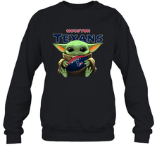 Baby Yoda Loves The Houston Texans Star Wars Baby Yoda Hugs Texans NFL Adult Sweatshirt Adult Sweatshirt - VeigarTee