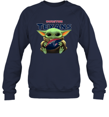 Baby Yoda Loves The Houston Texans Star Wars Baby Yoda Hugs Texans NFL Adult Sweatshirt Adult Sweatshirt - VeigarTee