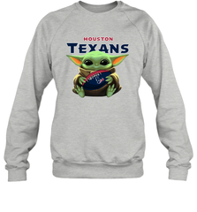 Baby Yoda Loves The Houston Texans Star Wars Baby Yoda Hugs Texans NFL Adult Sweatshirt Adult Sweatshirt - VeigarTee