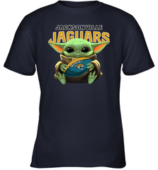 Baby Yoda Loves The Jacksonville Jaguars Star Wars Baby Yoda Hugs Jaguars NFL Youth T-Shirt Youth T-Shirt - VeigarTee