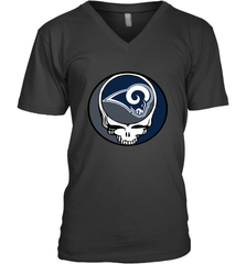 Los Angeles Rams Grateful Dead Steal Your Face NFL Football Mens V-Neck T-Shirt Mens V-Neck T-Shirt - VeigarTee