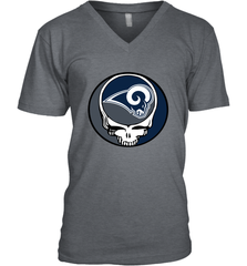 Los Angeles Rams Grateful Dead Steal Your Face NFL Football Mens V-Neck T-Shirt Mens V-Neck T-Shirt - VeigarTee