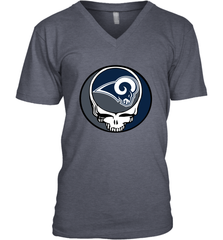 Los Angeles Rams Grateful Dead Steal Your Face NFL Football Mens V-Neck T-Shirt Mens V-Neck T-Shirt - VeigarTee