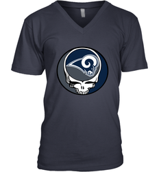 Los Angeles Rams Grateful Dead Steal Your Face NFL Football Mens V-Neck T-Shirt