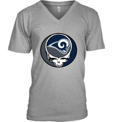 Los Angeles Rams Grateful Dead Steal Your Face NFL Football Mens V-Neck T-Shirt Mens V-Neck T-Shirt - VeigarTee
