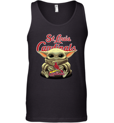 Baby Yoda Hugs Loves The St Louis Cardinals Baseball Mens Tank Top