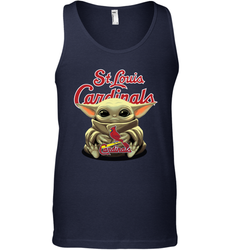 Baby Yoda Hugs Loves The St Louis Cardinals Baseball Mens Tank Top