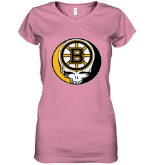 Boston Bruins Grateful Dead Steal Your Face Hockey NHL Womens V-Neck T-Shirt Womens V-Neck T-Shirt - VeigarTee