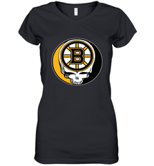 Boston Bruins Grateful Dead Steal Your Face Hockey NHL Womens V-Neck T-Shirt Womens V-Neck T-Shirt - VeigarTee