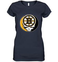Boston Bruins Grateful Dead Steal Your Face Hockey NHL Womens V-Neck T-Shirt Womens V-Neck T-Shirt - VeigarTee
