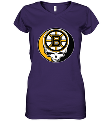 Boston Bruins Grateful Dead Steal Your Face Hockey NHL Womens V-Neck T-Shirt Womens V-Neck T-Shirt - VeigarTee