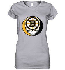 Boston Bruins Grateful Dead Steal Your Face Hockey NHL Womens V-Neck T-Shirt Womens V-Neck T-Shirt - VeigarTee