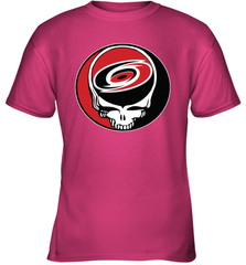 Carolina Hurricanes Grateful Dead Steal Your Face Hockey NHL Youth T-Shirt Youth T-Shirt - VeigarTee