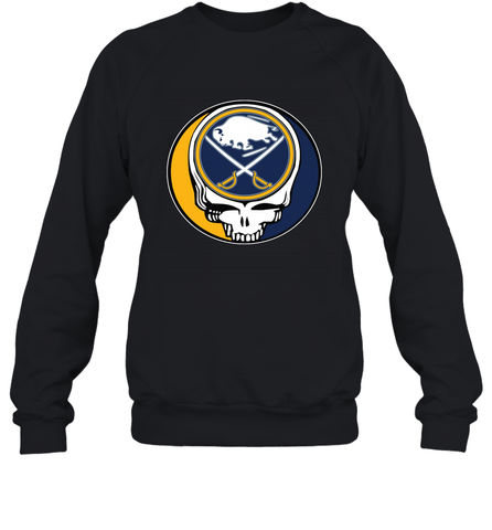 Buffalo Sabres Grateful Dead Steal Your Face Hockey NHL Adult Sweatshirt Adult Sweatshirt / Black / S Adult Sweatshirt - VeigarTee
