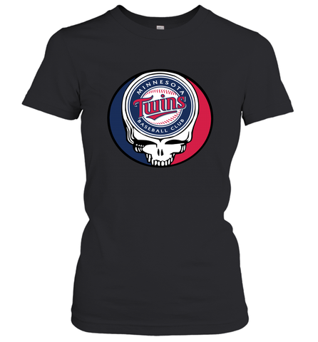 Minnesota Twins Grateful Dead Steal Your Face Baseball Womens T-Shirt Womens T-Shirt / Black / XS Womens T-Shirt - VeigarTee