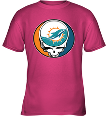 Miami Dolphins Grateful Dead Steal Your Face NFL Football Youth T-Shirt Youth T-Shirt - VeigarTee