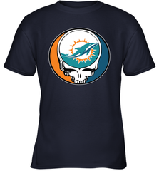 Miami Dolphins Grateful Dead Steal Your Face NFL Football Youth T-Shirt Youth T-Shirt - VeigarTee