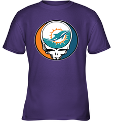 Miami Dolphins Grateful Dead Steal Your Face NFL Football Youth T-Shirt Youth T-Shirt - VeigarTee