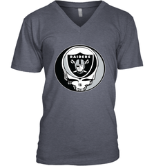 Oakland Raiders Grateful Dead Steal Your Face NFL Football Mens V-Neck T-Shirt Mens V-Neck T-Shirt - VeigarTee