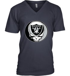 Oakland Raiders Grateful Dead Steal Your Face NFL Football Mens V-Neck T-Shirt