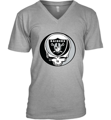 Oakland Raiders Grateful Dead Steal Your Face NFL Football Mens V-Neck T-Shirt Mens V-Neck T-Shirt - VeigarTee