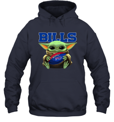 Baby Yoda Loves The Buffalo Bills Star Wars Baby Yoda Hugs Bills NFL Adult Hoodie Sweatshirt Adult Hoodie Sweatshirt - VeigarTee
