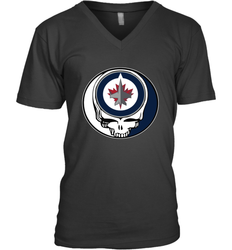 Winnipeg Jets Grateful Dead Steal Your Face Hockey NHL Mens V-Neck T-Shirt
